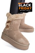CIZME TAUPE PIELE NATURALA INTOARSA 1S77279
