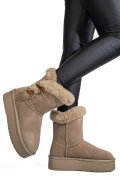 CIZME TAUPE PIELE NATURALA INTOARSA 1S77279