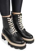 GHETE NEGRU ALB PIELE NATURALA 1S7724