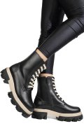 GHETE NEGRU ALB PIELE NATURALA 1S7724