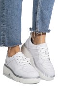 PANTOFI SPORT ALBI PIELE NATURALA FPC002269