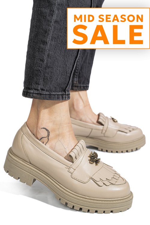 Mocasini bej piele naturala 3s7701