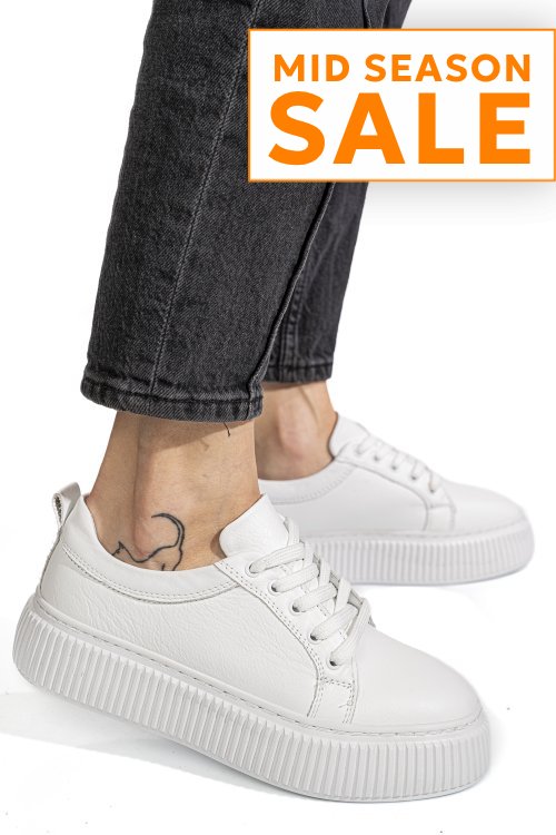 Pantofi sport albi piele naturala 2s7721