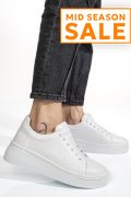 PANTOFI SPORT ALBI PIELE NATURALA 9S77037
