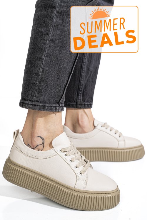 Pantofi sport bej piele naturala 2s7721