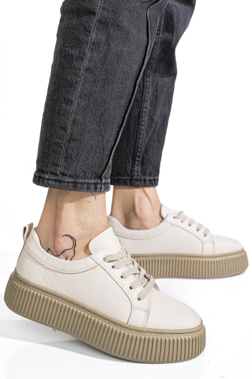 Pantofi sport bej piele naturala 2s7721