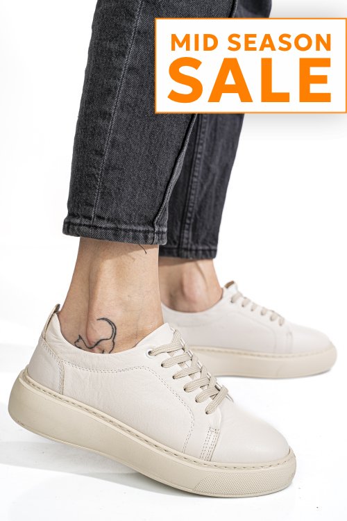 Pantofi sport bej piele naturala 6s7751