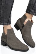 GHETE GRI PIELE NATURALA INTOARSA 0S7726
