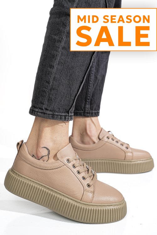 Pantofi sport taupe piele naturala 2s7721