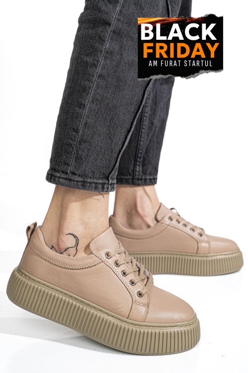 Pantofi sport taupe piele naturala 2s7721