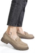 MOCASINI TAUPE PIELE NATURALA INTOARSA 4S77250
