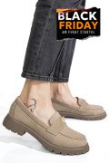 MOCASINI TAUPE PIELE NATURALA INTOARSA 4S77250