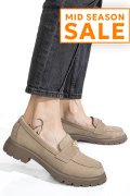 MOCASINI TAUPE PIELE NATURALA INTOARSA 4S77250
