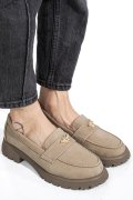 MOCASINI TAUPE PIELE NATURALA INTOARSA 4S77250