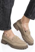 MOCASINI TAUPE PIELE NATURALA INTOARSA 4S77250