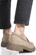 MOCASINI TAUPE PIELE NATURALA INTOARSA 4S77250