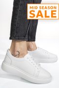 PANTOFI SPORT ALBI PIELE NATURALA 6S7751