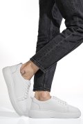 PANTOFI SPORT ALBI PIELE NATURALA 6S7751