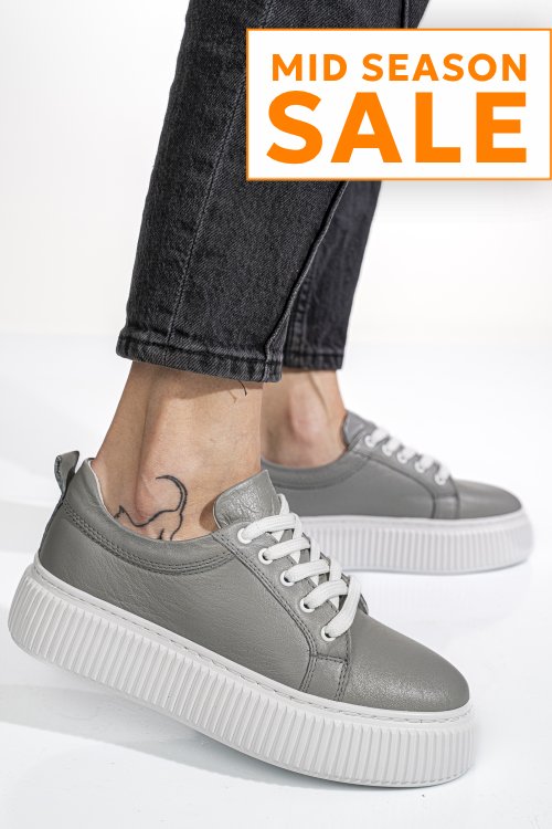 Pantofi sport gri piele naturala 2s7721