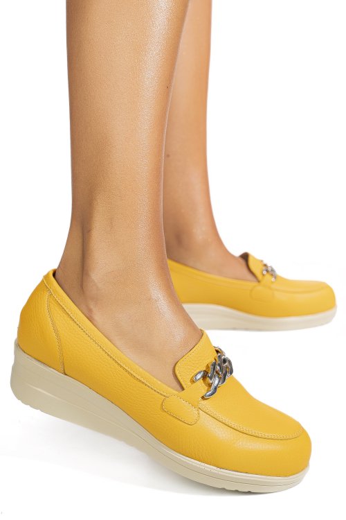 Pantofi galbeni piele naturala 1s77299