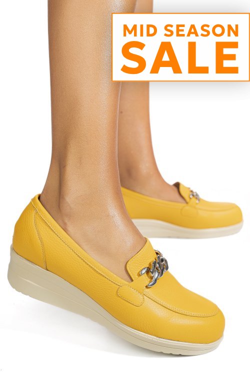 Pantofi galbeni piele naturala 1s77299
