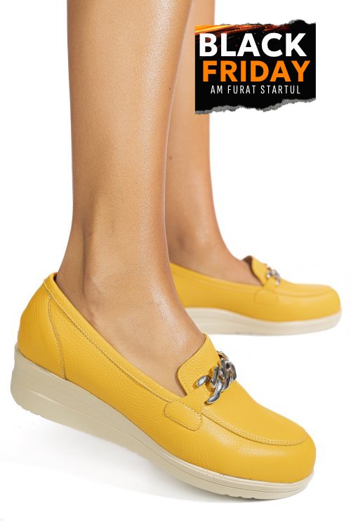 Pantofi galbeni piele naturala 1s77299