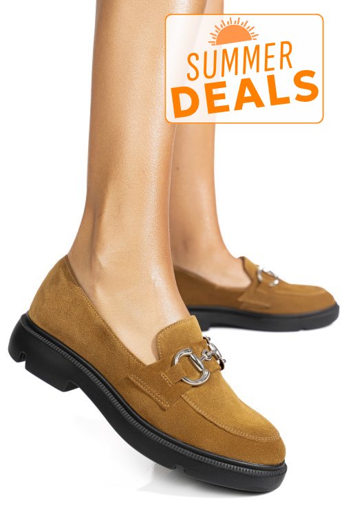 Mocasini maro piele naturala intoarsa 1s77243