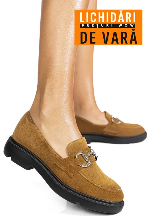 Mocasini maro piele naturala intoarsa 1s77243