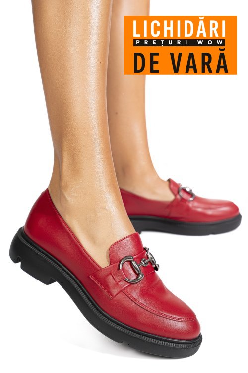 Mocasini rosii piele naturala 1s77243
