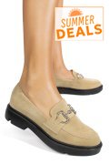 MOCASINI BEJ PIELE NATURALA INTOARSA 1S77243