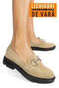 MOCASINI BEJ PIELE NATURALA INTOARSA 1S77243
