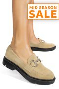 MOCASINI BEJ PIELE NATURALA INTOARSA 1S77243