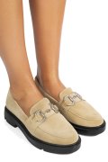 MOCASINI BEJ PIELE NATURALA INTOARSA 1S77243