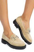 MOCASINI BEJ PIELE NATURALA INTOARSA 1S77243