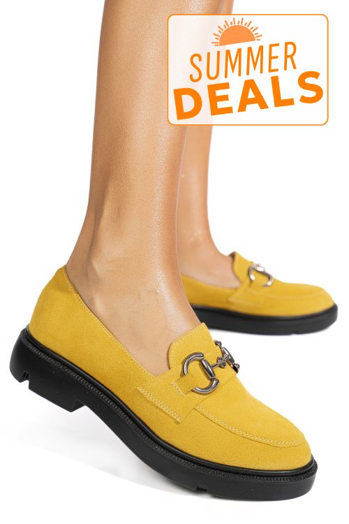 Mocasini galbeni piele naturala intoarsa 1s77243
