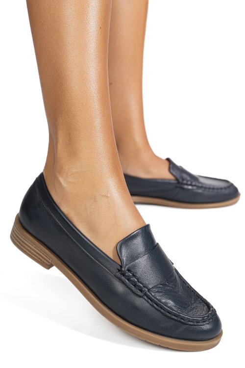 Mocasini bleumarin piele naturala  as773741