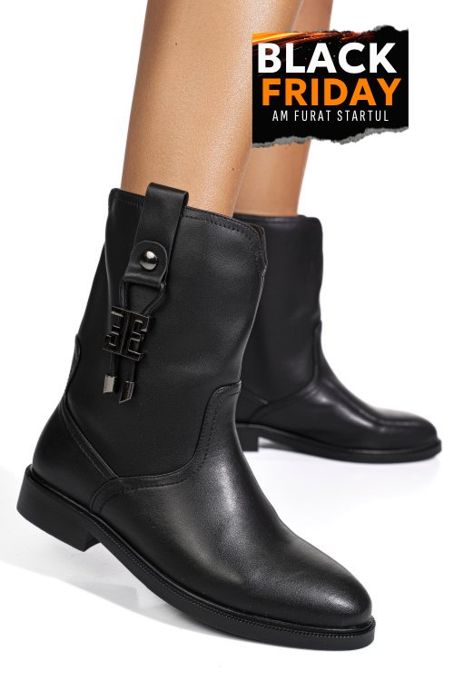 Cizme negre piele naturala ss77n5010