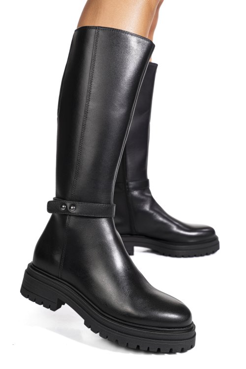 Cizme negre piele naturala wb405h11