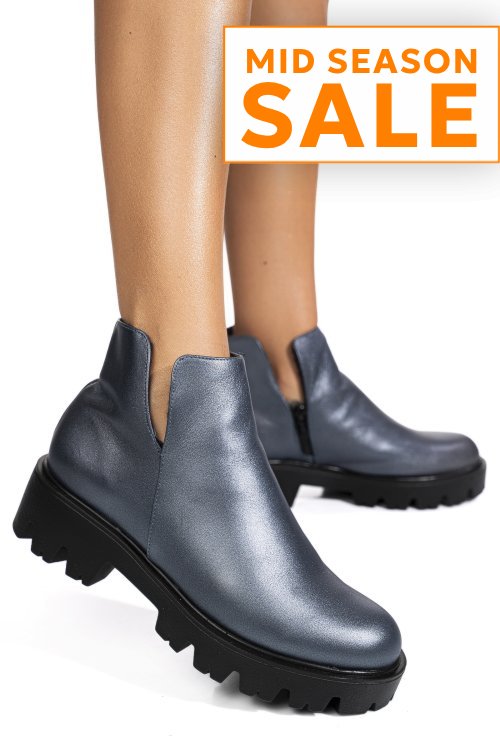 Ghete albastru sidef piele naturala 0s7724