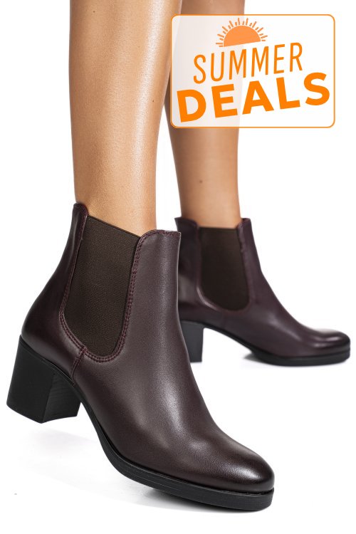 Ghete dama piele naturala visinii netty