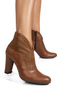 BOTINE CAPPUCCINO PIELE NATURALA INTOARSA 7S7790