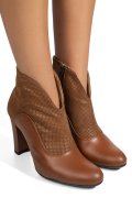 BOTINE CAPPUCCINO PIELE NATURALA INTOARSA 7S7790