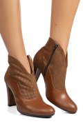 BOTINE CAPPUCCINO PIELE NATURALA INTOARSA 7S7790
