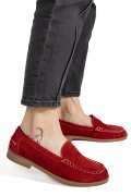 MOCASINI ROSII PIELE NATURALA INTOARSA AS77190