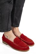 MOCASINI ROSII PIELE NATURALA INTOARSA AS77190