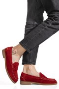 MOCASINI ROSII PIELE NATURALA INTOARSA AS77190