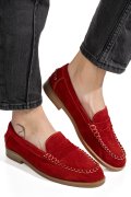 MOCASINI ROSII PIELE NATURALA INTOARSA AS77190