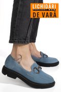 MOCASINI ALBASTRI PIELE NATURALA INTOARSA 1S77243
