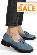 MOCASINI ALBASTRI PIELE NATURALA INTOARSA 1S77243
