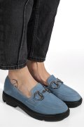 MOCASINI ALBASTRI PIELE NATURALA INTOARSA 1S77243